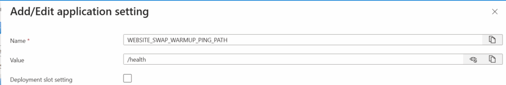 Azure Web App Container not starting
WEBSITE_SWAP_WARMUP_PING_PATH
